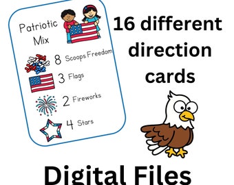 Patriotic Sensory Bin Digital Download Cards Only