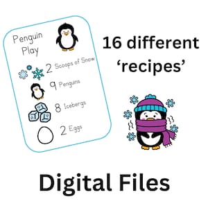 Penguin Play Sensory Bin Tarjetas de descarga digital únicamente