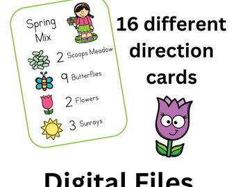 Spring Mix Sensory Bin Digital Download Cards Only