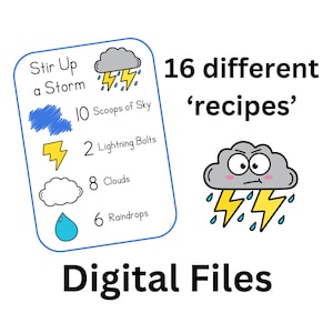 Stir Up A Storm Sensory Bin Cartões de download digital apenas
