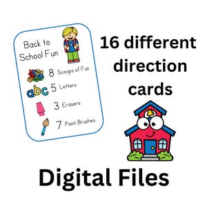 Zurück zu Schule Sensory Bin Nur digitale Download-Karten