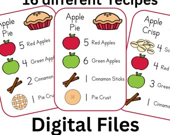 Apple Pie Sensory Bin Digital Download Cards Only