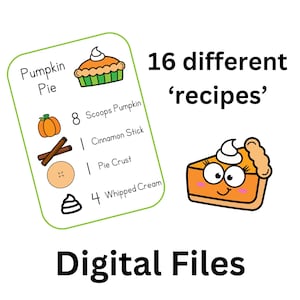 Atividade de contagem de torta de abóbora - Download digital de cartões apenas
