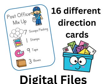 Post Office Mail Sensory Bin Digital Download Cards Only