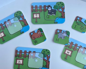 Zoo Habitat Letter Matching | Zoo Animal Matching | Capital and Lowercase Letter Recognition Games