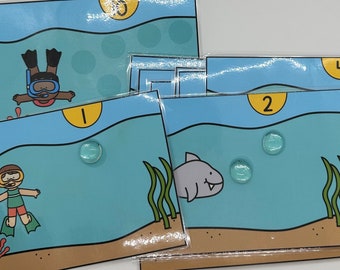Underwater the Sea Counting | Preschool Centers Counting Game | Ready to Go Busy Bag | Count to 10 | Count to 20 | Ocean Theme