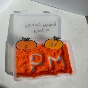 Pumpkin Sensory Salt Writing | Pumpkin Sensory | Preschool Pumpkin Unit | Fall Letter Practice