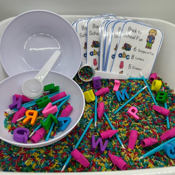 Back to School   | Sensory Bin | Preschool Classroom  Game | Homeschool Learning | Counting Preschool Games