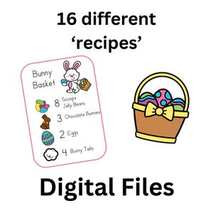 Corbeille sensorielle Panier lapin de Pâques Cartes à téléchargement numérique uniquement