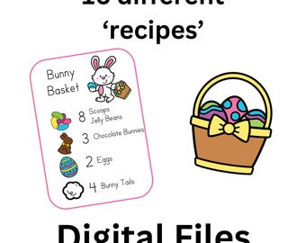 Easter Bunny Basket Sensory Bin Digital Download Cards Only