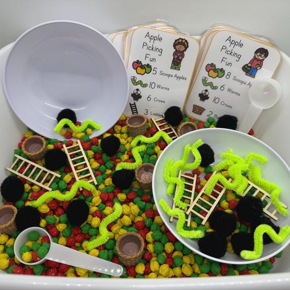 Apple Picking | Apple Orchard  | Sensory Bin | Preschool Classroom Game | Homeschool Learning | Counting Preschool Games