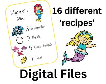 Mermaid Mix Sensory Bin Digital Download Cards Only