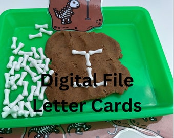 Dino Bone Letter Builder Digital Download Cards Only