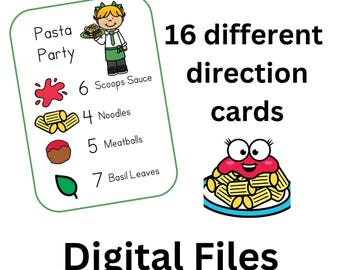 Pasta Party Sensory Bin Digital Download Cards Only
