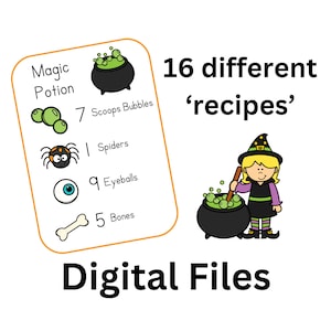 Tarjetas de descarga digital únicamente para el contenedor sensorial de pociones mágicas