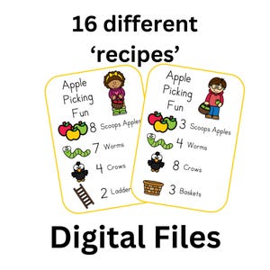 Apple Picking Fun Sensory Bin Nur digitale Download-Karten
