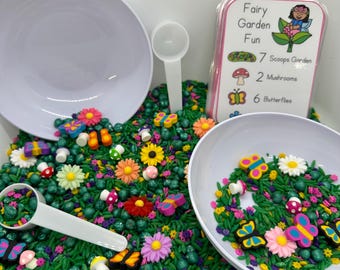 Fairy Garden Sensory Bin  | Sensory Bin | Preschool Spring Game | Homeschool Learning | Counting Preschool Games