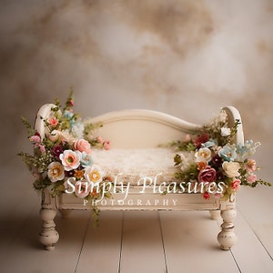 Vintage Style Newborn Prop Bed with Flowers