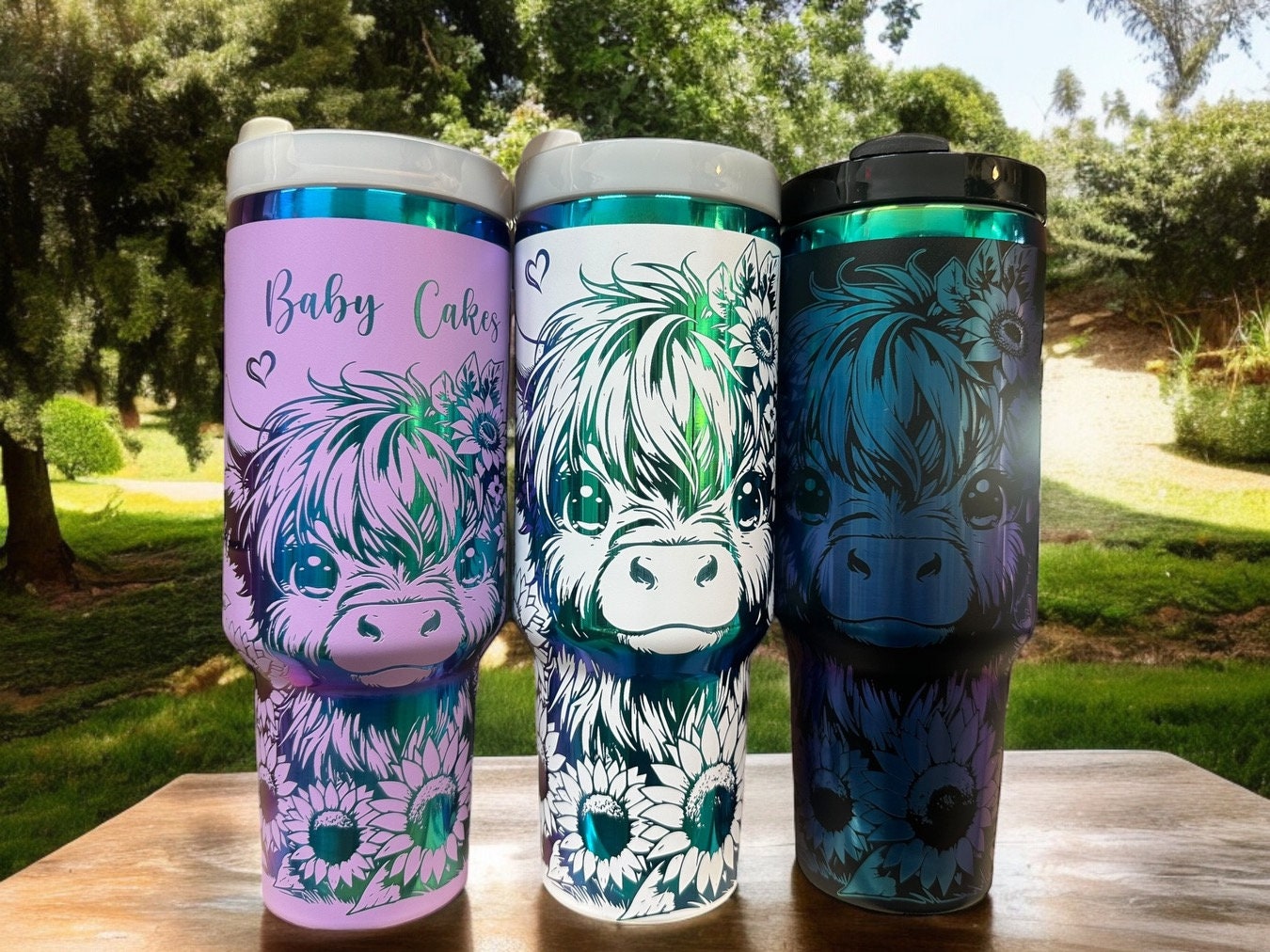 Cow 40oz cup|Highland cow tumbler|Highland 40oz cup|Baby cow tumbler|Sunflower 40oz cup|Moon 40oz cup|Personalized water bottle|New bottle