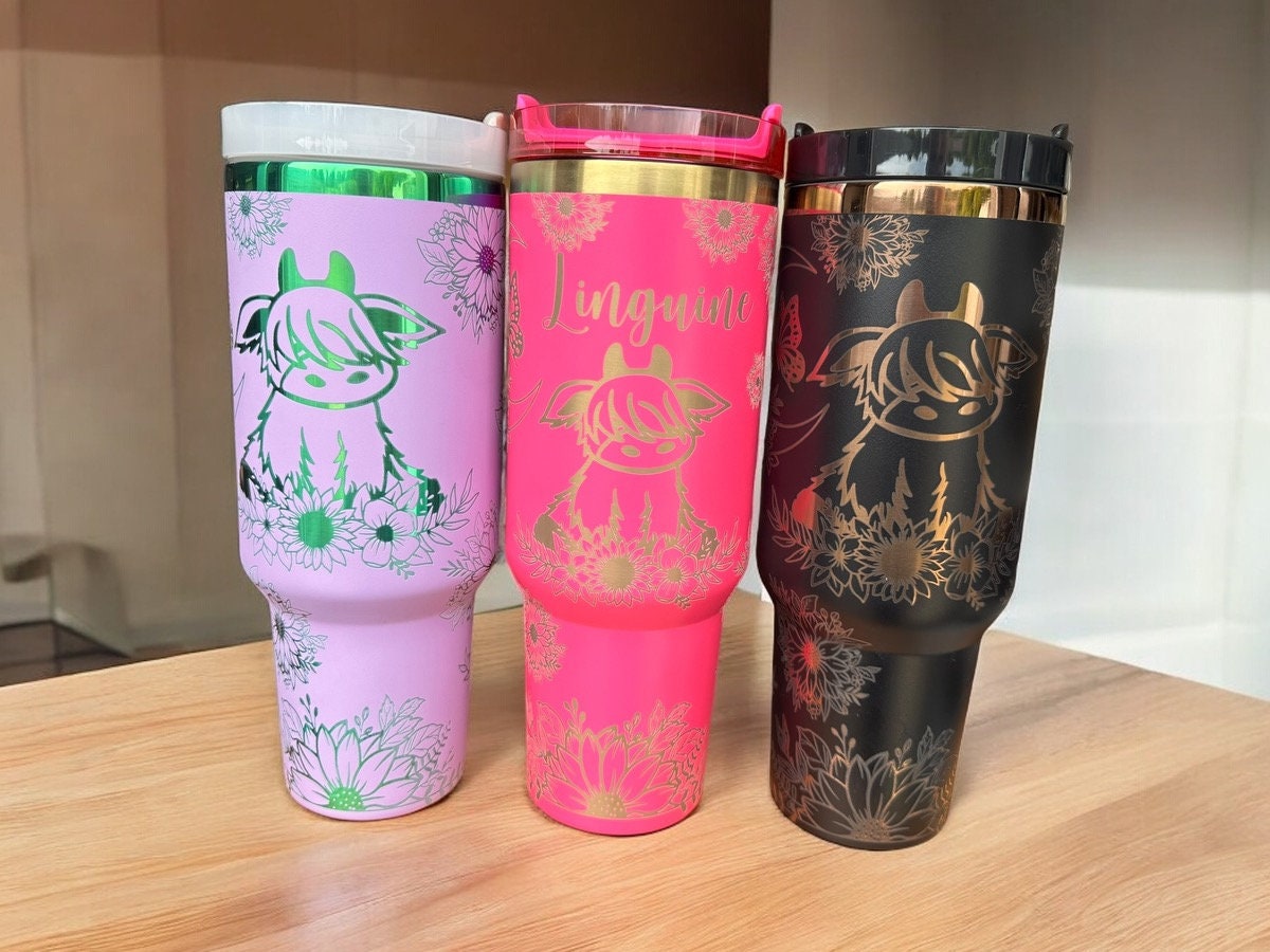 Cow 40oz cup|Highland cow tumbler|Highland 40oz cup|Baby cow tumbler|Sunflower 40oz cup|Moon 40oz cup|Personalized water bottle|New bottle