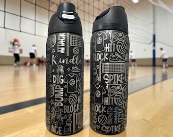 Personalized Owala Volleyball Water Bottle | Engraved Volleyball Tumbler | Custom Player Name Bottle | Volleyball Gift | Athlete Team Gift