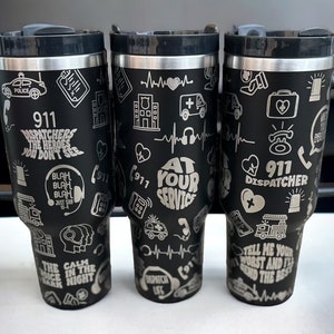 Dispatcher 40oz cup| Dispatcher appreciation week| Cup for dispatcher| Staff gift| Tumbler for dispatcher| New water bottle| Black cup