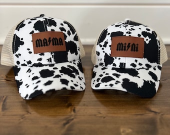 Mama mini hat|Kids hat|Matching hat|Matching mama hat|Boys hat|Girls hat|Kids matching hat|New hat|Ponytail hat|Leopard hat|Mothers day gift