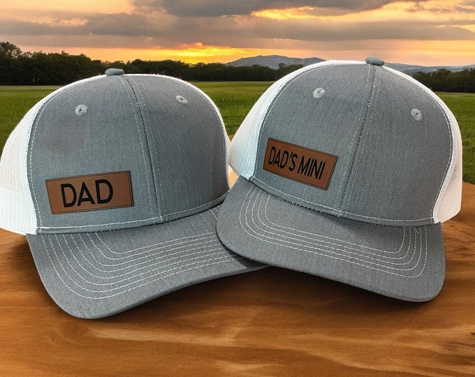 Matching Father son hats|Legend Legacy hats|Matching dad and son hats| Dad and son matching items| Matching hats| Leather patch hats|HBRNP