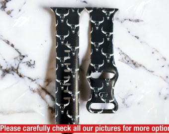 Longhorn Skull-horlogeband: western Fitbit, Galaxy, smartwatch
