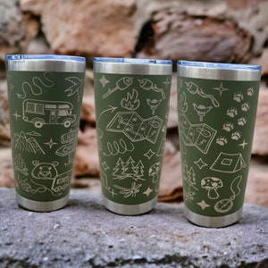 Camping tumbler|Camper tumbler|Coffee mug for camping|travel mug for camping|Camping travel mug| gift for someone who loves camping|Nature