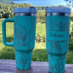Elephant tumbler|elephant coffee mug|elephant 40 ounce tumbler|gift for elephant lover|40 ounce cup with handle and straw|40 oz personalized