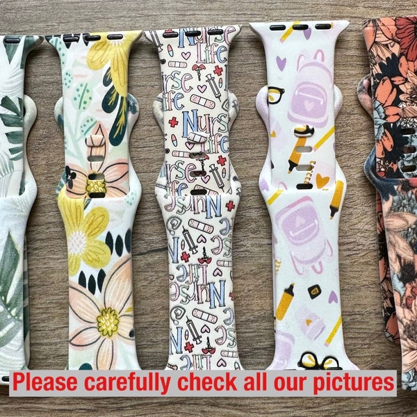 Nurse watch band|Teacher watch band|Nurse gift|Gift for nurse|Gift for teacher|Floral watch band|Galaxy watch band|Fitbit versa watch band|