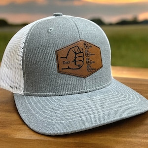 Personalized dad hat|First bump hat|gift for dad|Dad of four|Custom dad hat|Custom dad fist bump hat|Custom mens hat|Custom mens trucker hat