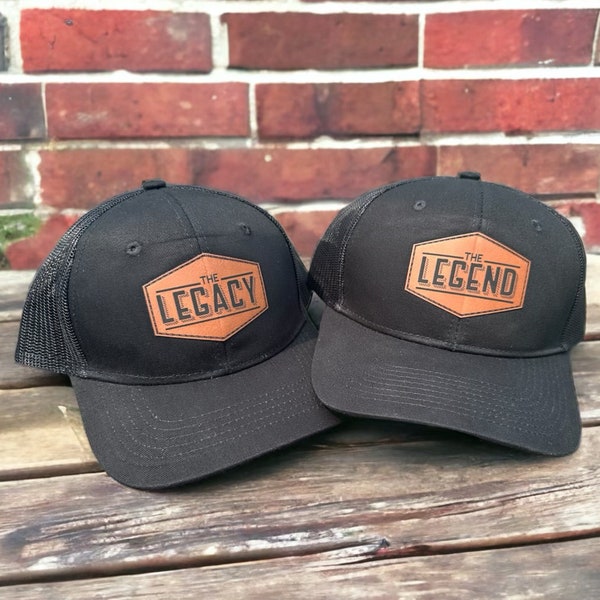 Fathers day gift|Dad son matching hats|Dad son hats|Matching hat|Fathers day matching hat|Legend legacy|Dad son trucker hats|Hat set