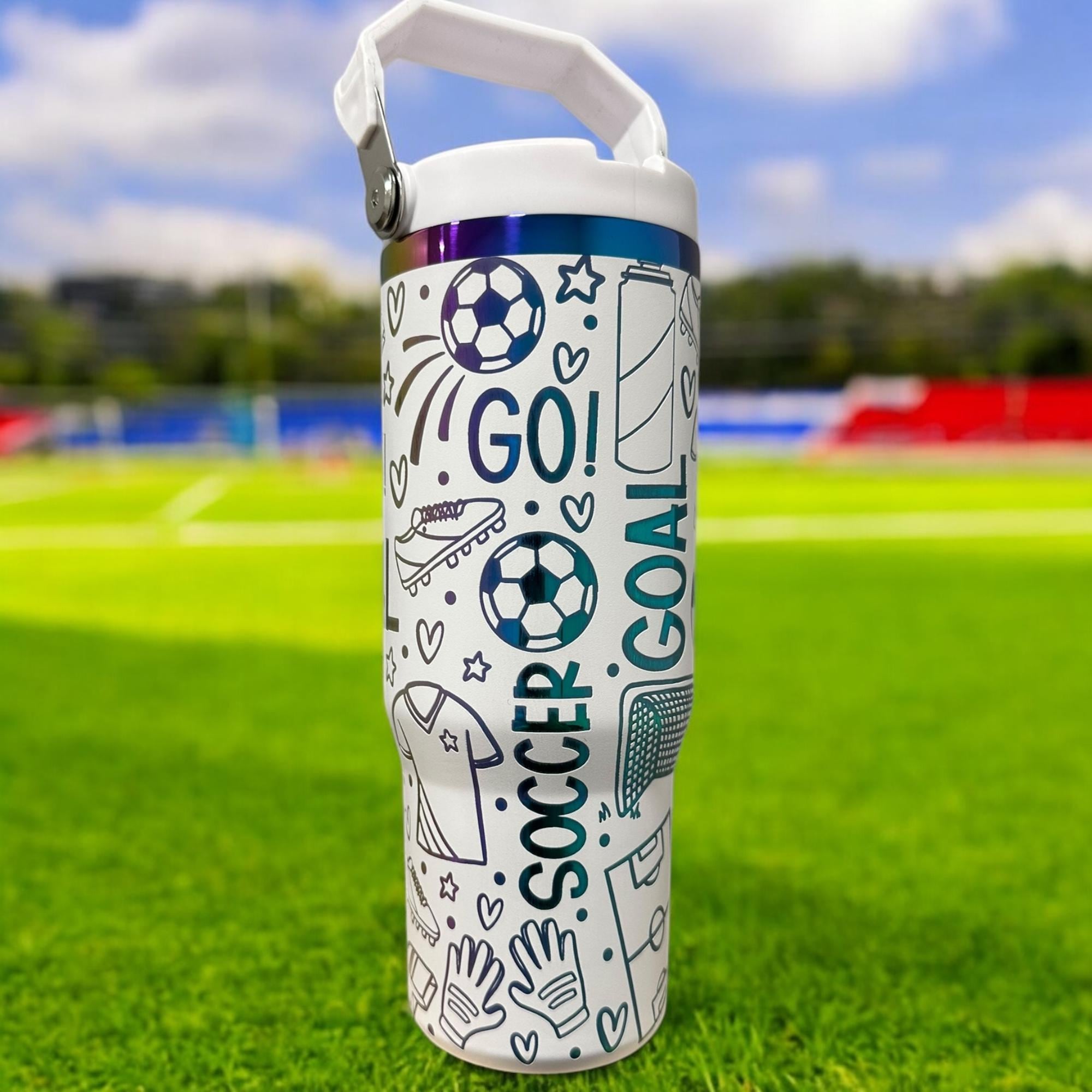 Personalized sports bottle| Soccer cup| Tennis tumbler| 40oz tumbler|Water bottle for girls|Water bottle for boys| Kids water bottle|