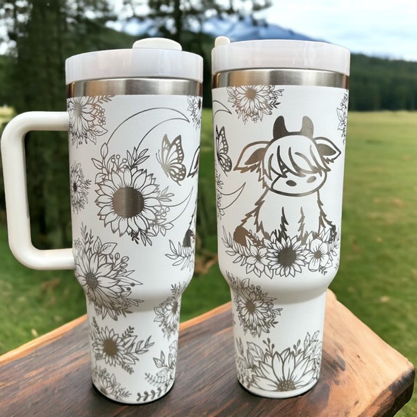 Cow 40oz cup|Highland cow tumbler|Highland 40oz cup|Baby cow tumbler|Sunflower 40oz cup|Moon 40oz cup|Personalized water bottle|New bottle