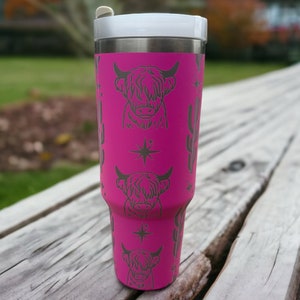 Cow tumbler|Highland cow tumbler|New tumbler|Cactus tumbler|Western 40oz tumbler|Water bottle|Hot pink tumbler|pumpkin spice cup