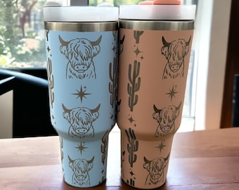 Highland cow 40 oz cup|highland cow mug|highland cow coffee mug|gift for highland cow lover|40 oz mug with handle|personalized 40 ounce mug