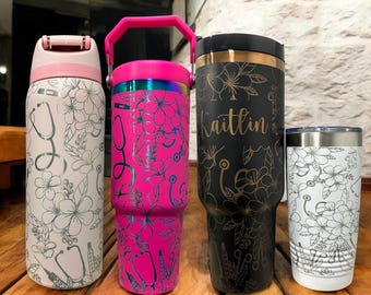 40oz Nurse Tumbler: Engraved Medical Gift for RN