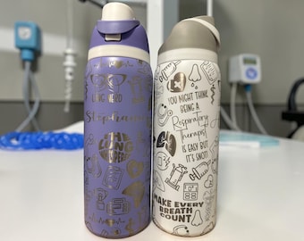 Personalized Respiratory Therapist Owala Water Bottle, Engraved RT Gift, Respiratory Therapy Gift, Custom Name Owala, RRT Graduation Gift