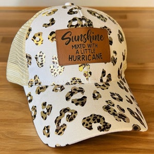 Leopard ponytail hat|Womens ponytail hat|Messy bun hat|Criss cross ponytail hat|White leopard print hat|White cheetah hat|Cute women&#39;s hats
