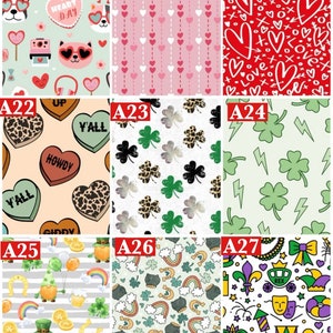 May include: A set of nine digital paper designs featuring various patterns. The designs include hearts, shamrocks, rainbows, and other festive elements. The designs are perfect for creating cards, invitations, scrapbook pages, and other craft projects.
