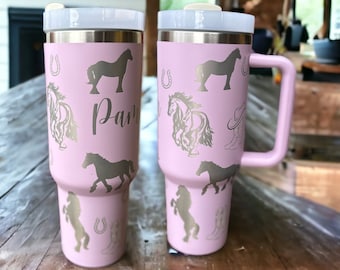 Horse tumbler| Gift for Christmas| 40oz horse tumbler|New tumbler| Rodeo tumbler|Gift for rodeo|Horse lover gift|40 oz horse tumbler|cowgirl