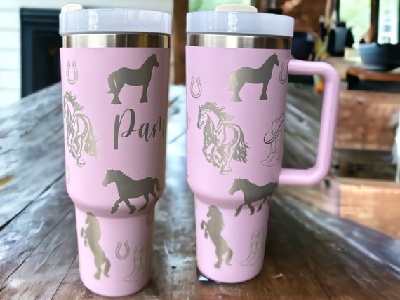 Regalos Ecuestres Personalizados Para Hombres Y Mujeres. Vaso De Café Con Temática De Caballos De 20 Oz. Taza De Viaje Para Entrenadores De Caballos. Regalos Para Amantes De Los Caballos. - España