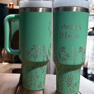 Mama tumbler|mom coffee mug|Mom 40 ounce tumbler|40 ounce cup with handle and straw|40 oz cup with kid's name|breastfeeding mom cup|mama mug