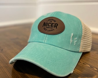 Sarcastic Funny Hat | Sassy Hat| Gifts for her| Women's Gift| Joke Gift|women's ponytail hat|Gift for her|leather patch hat | Mom Hat