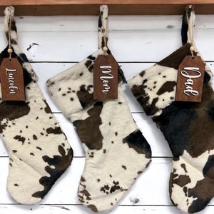 Personalized Christmas Stockings| Christmas Stockings|Cow print stocking|Christmas socks|Cow stockings|Rustic style Christmas stockings|