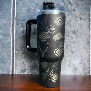 Cute Engraved 40 ounce tumbler|Aztec coffee mug|Engraved aztec cup|40 ounce western mug|40 ounce aztec mug|birthday gift for her|aztec print