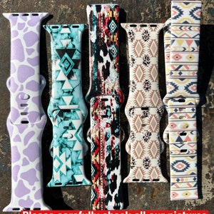 Cowhide watch band|Aztec watch band|Galaxy watch band|Fitbit versa watch band|Cow watch band|Western watch band|Watch band|Soft watch band