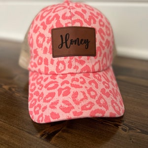 Ponytail hat|Wife hat|Honey hat|Leopard hat|Cheetah hat|Hat for ladies|Lady hat|New hat|Personalized hat|Girls hat|Women hat|New hat